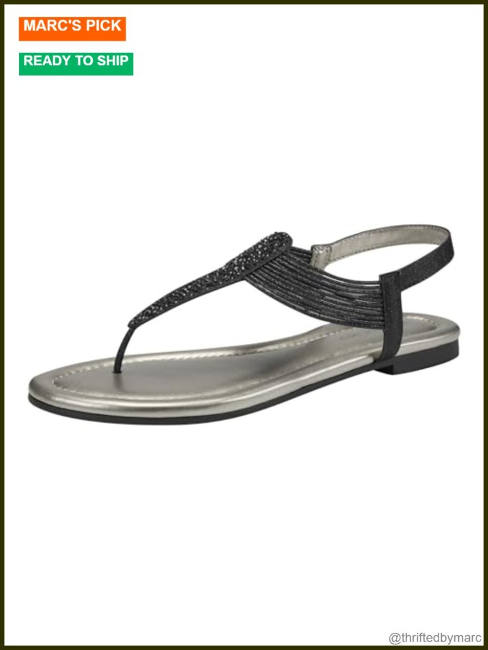 Bandolino Kayte Sandal sz? Open Toe Rhinestone Metallic
